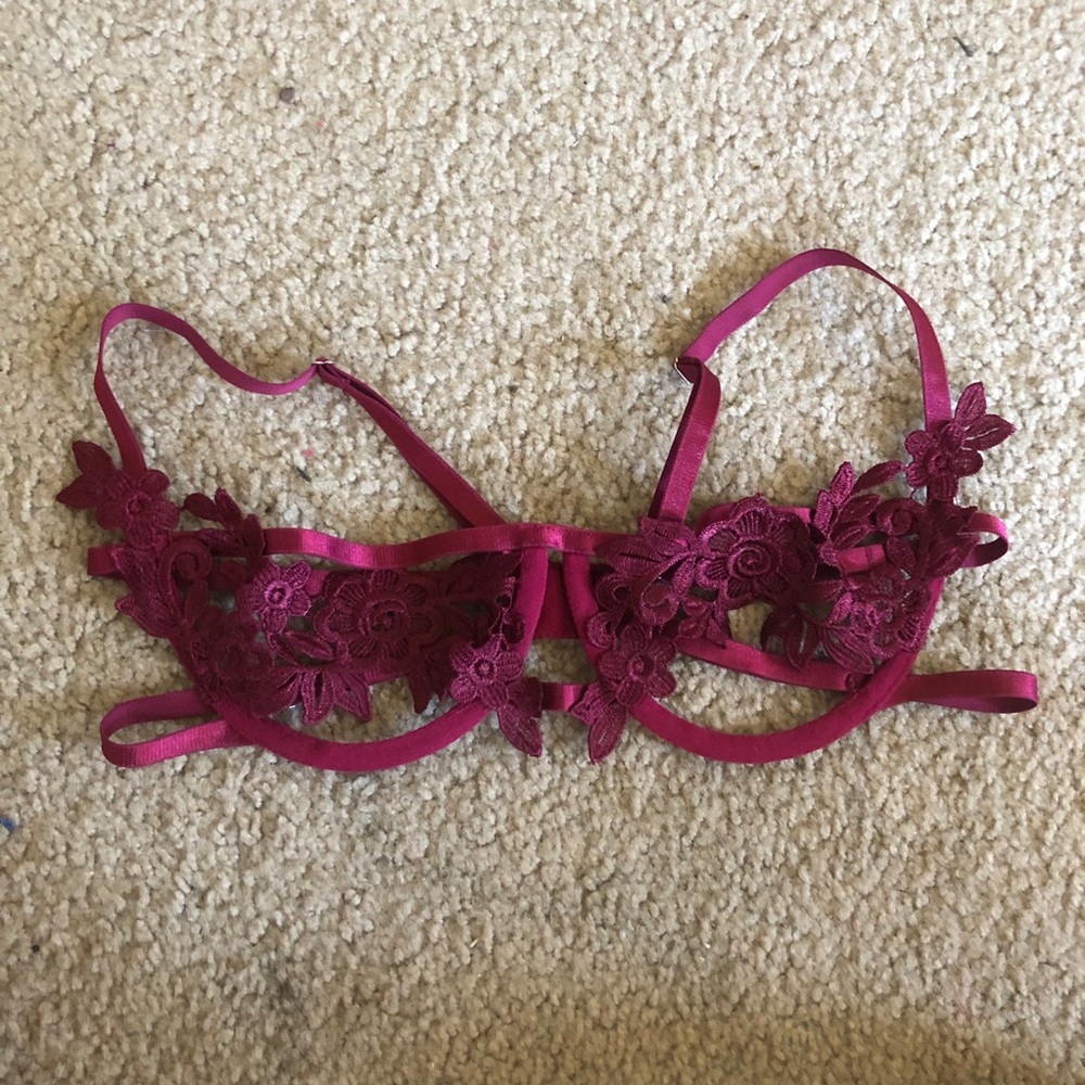 SHEIN Floral Open Cup Lingerie Bra